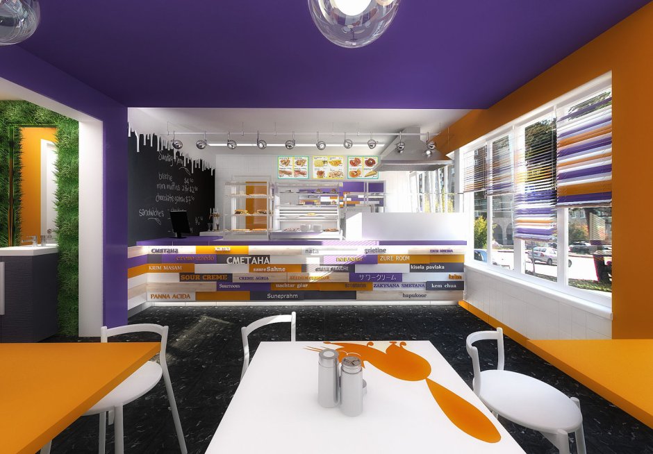 Интерьер маленького кафе