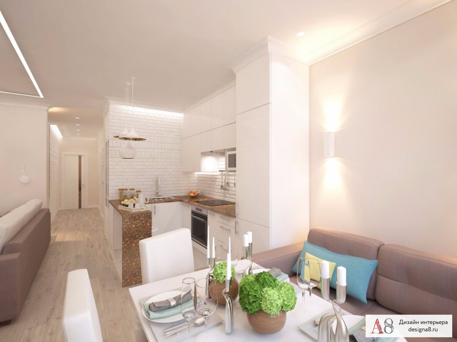 Пик евродвушка кухня гостиная