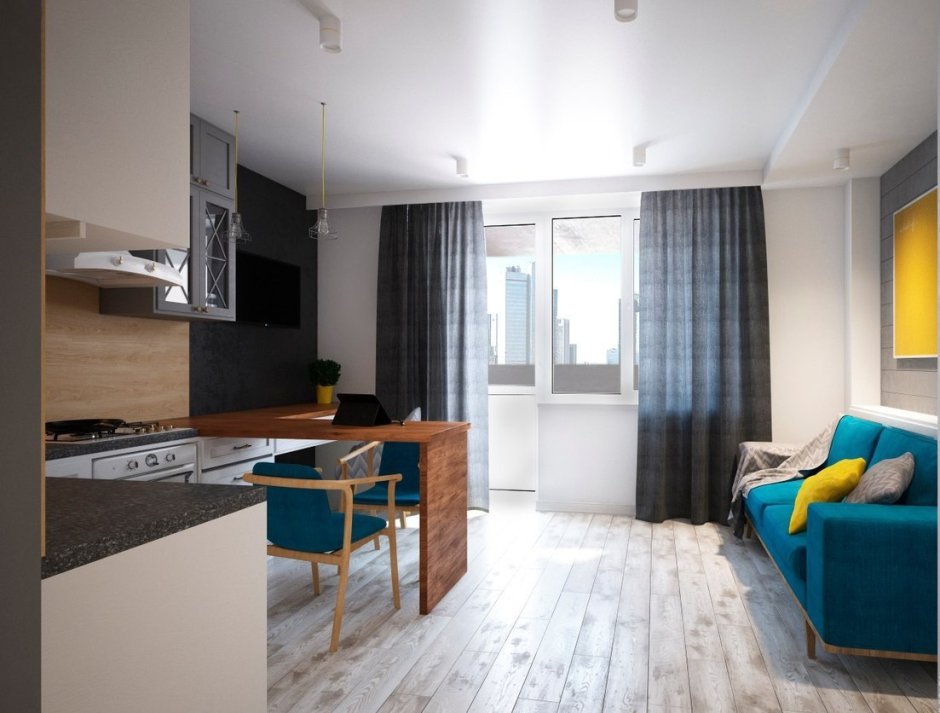 Проект квартиры студии 20 кв.м