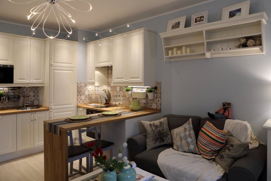 Кухня гостиная икеа