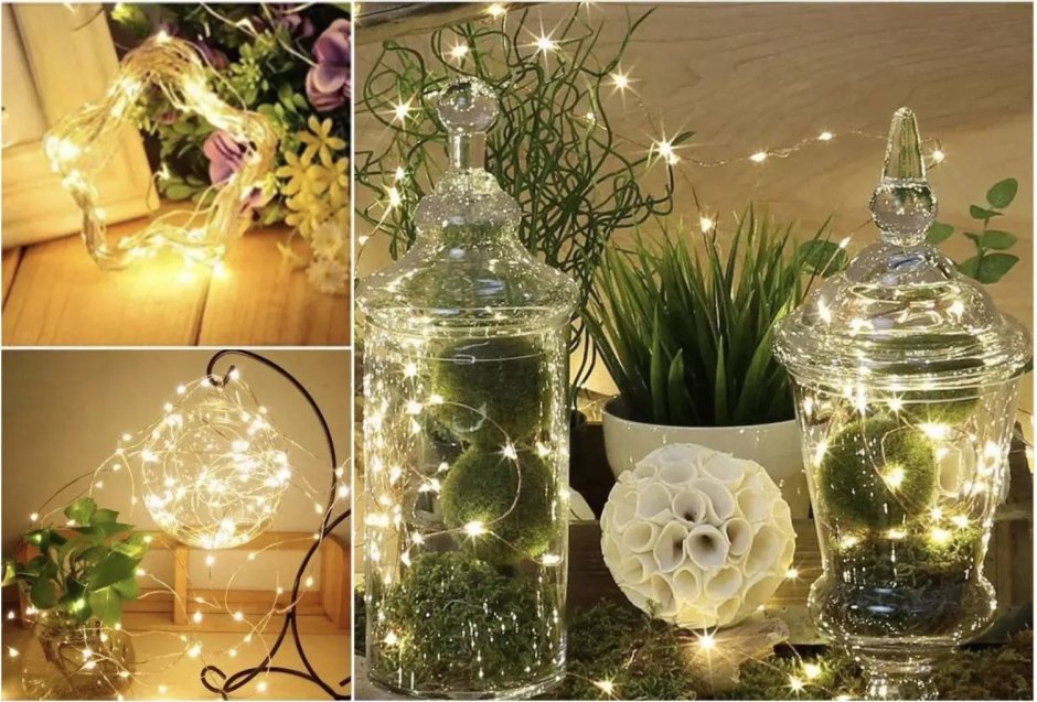 Гирлянда роса в вазе