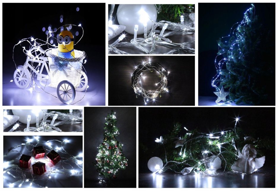 Гирлянда роса нить 1м