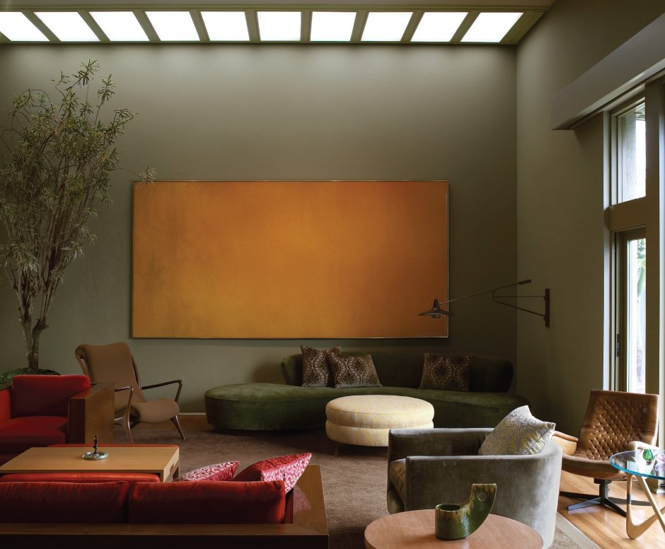 Терракотовый и зеленый в интерьере