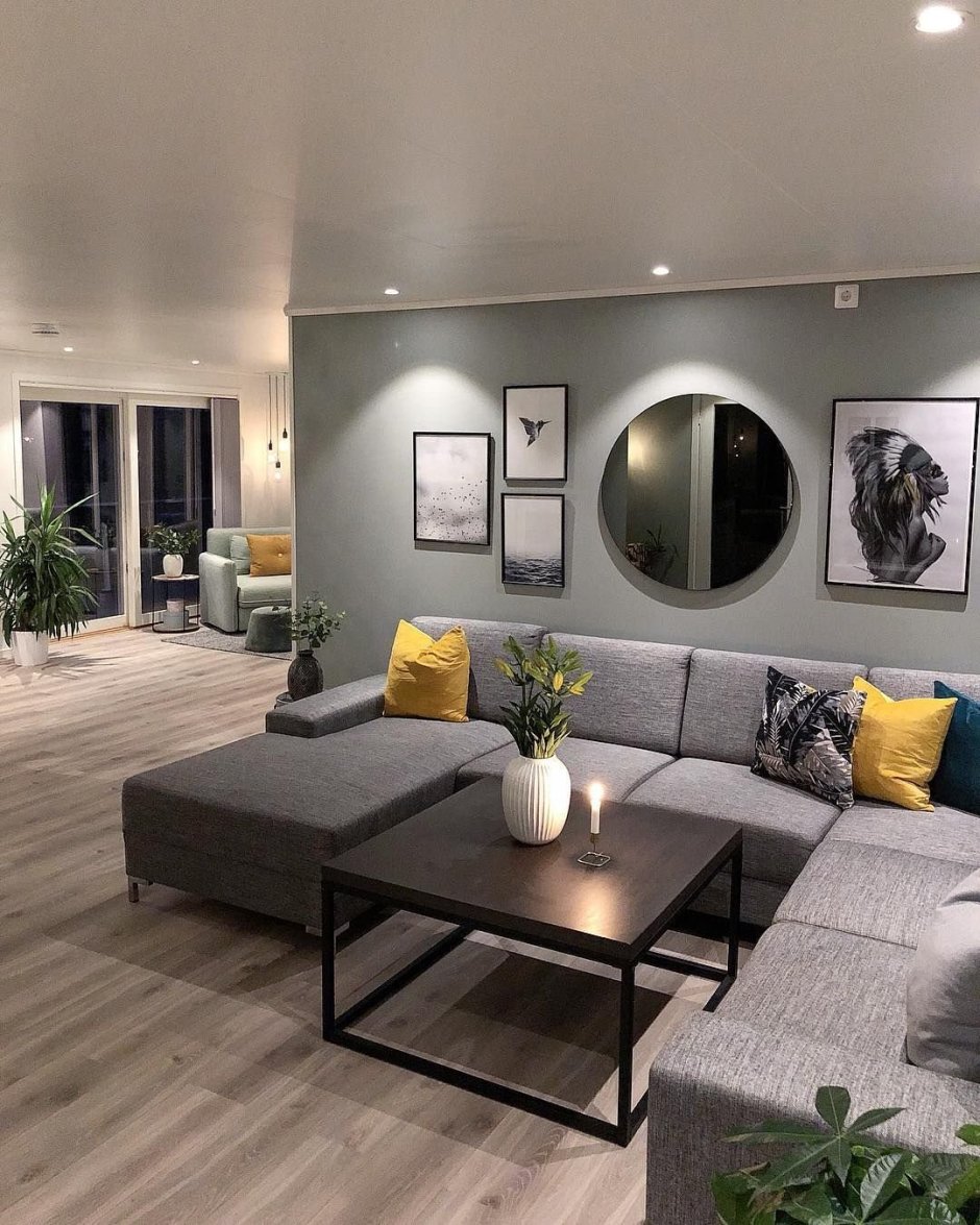 Гостиная в сером цвете