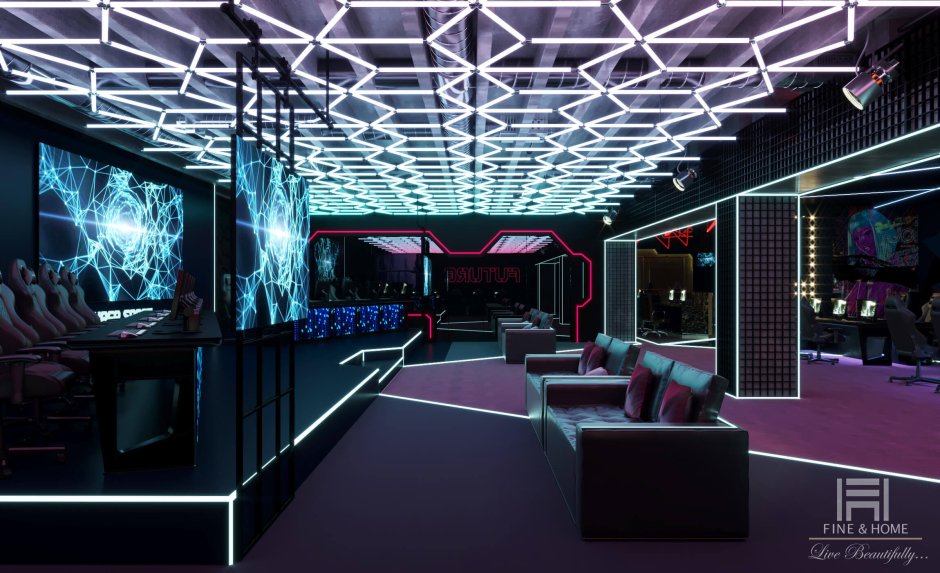 Интерьер компьютерного клуба