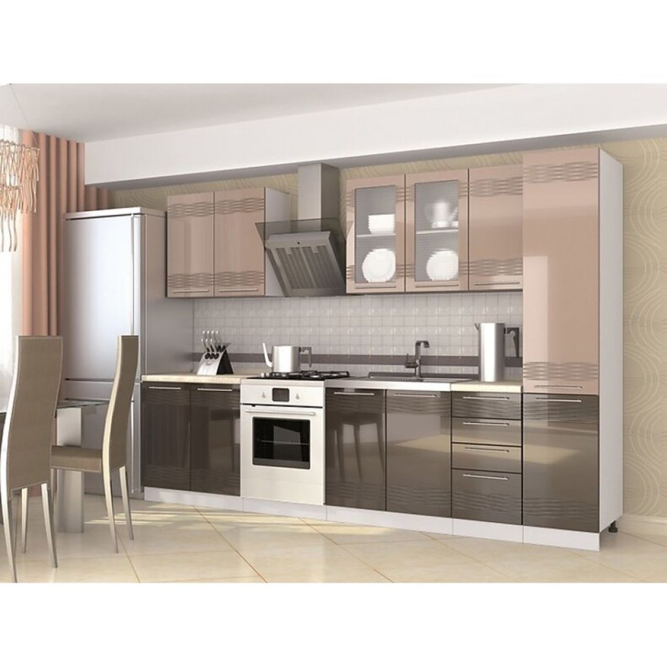 Кухня София 3d 1.8 м белый/белый-бирюза