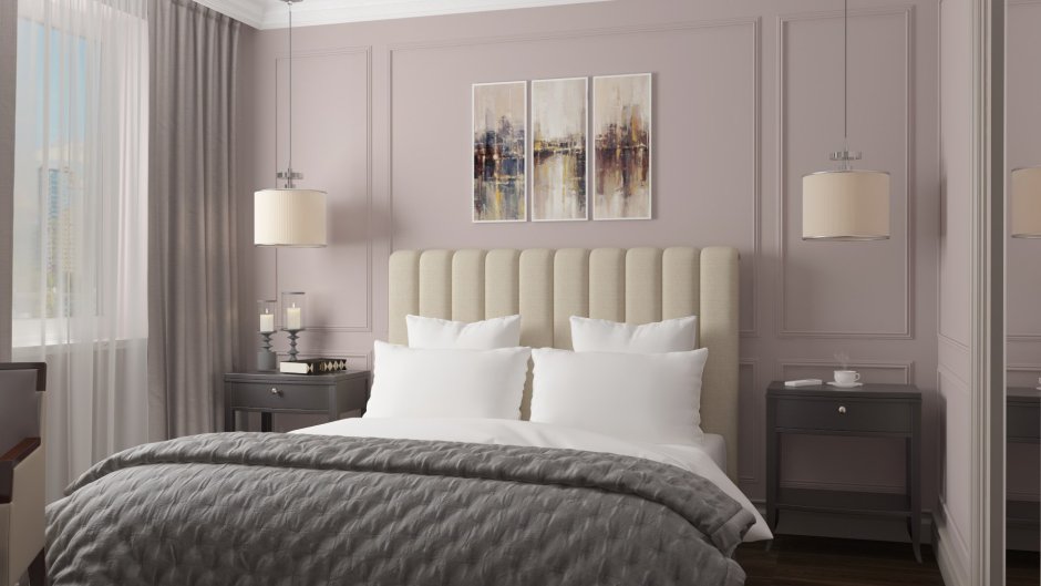 Спальня в тонах кофе с молоком