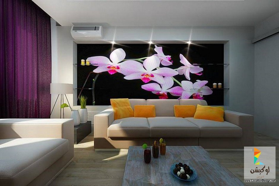 Орхидеи в интерьере гостиной