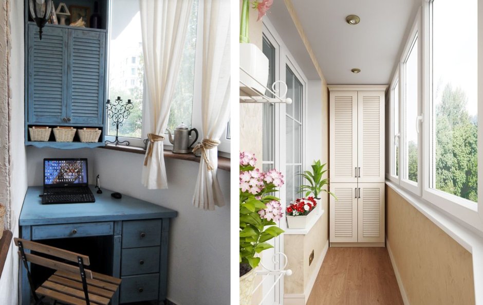 Шкаф из евровагонки на балкон