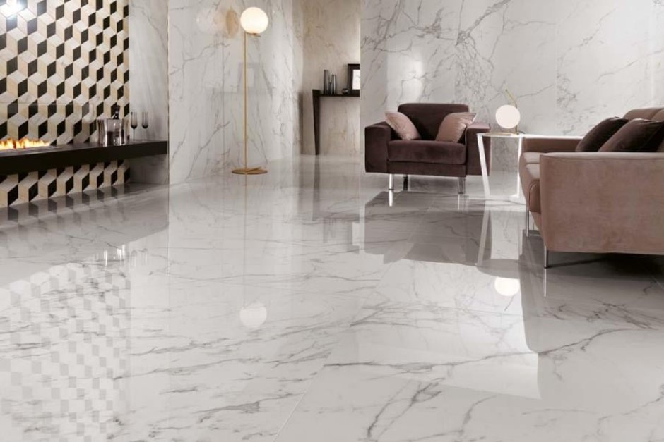 Белая мраморная кухня