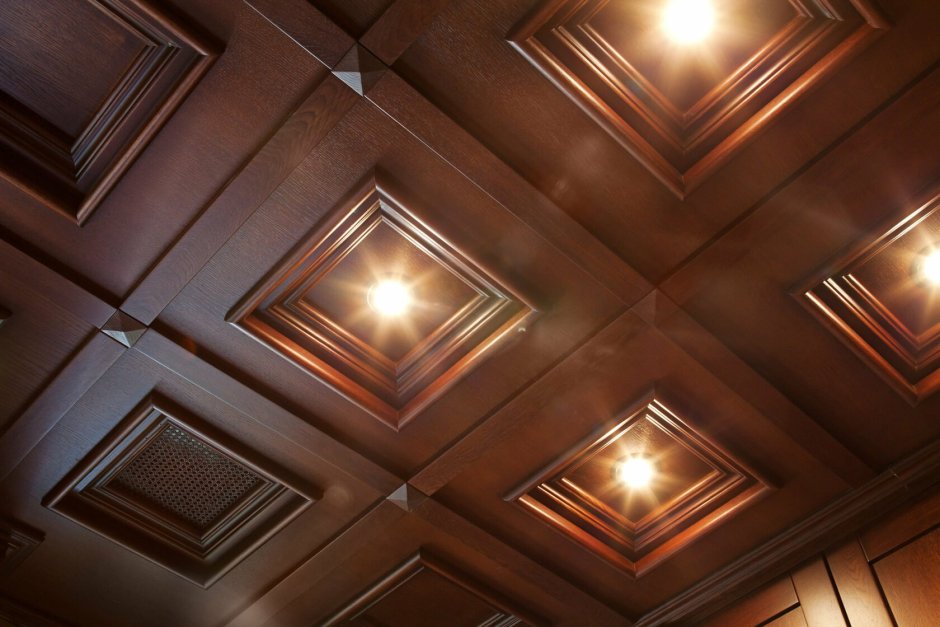 Деревянные потолочные панели