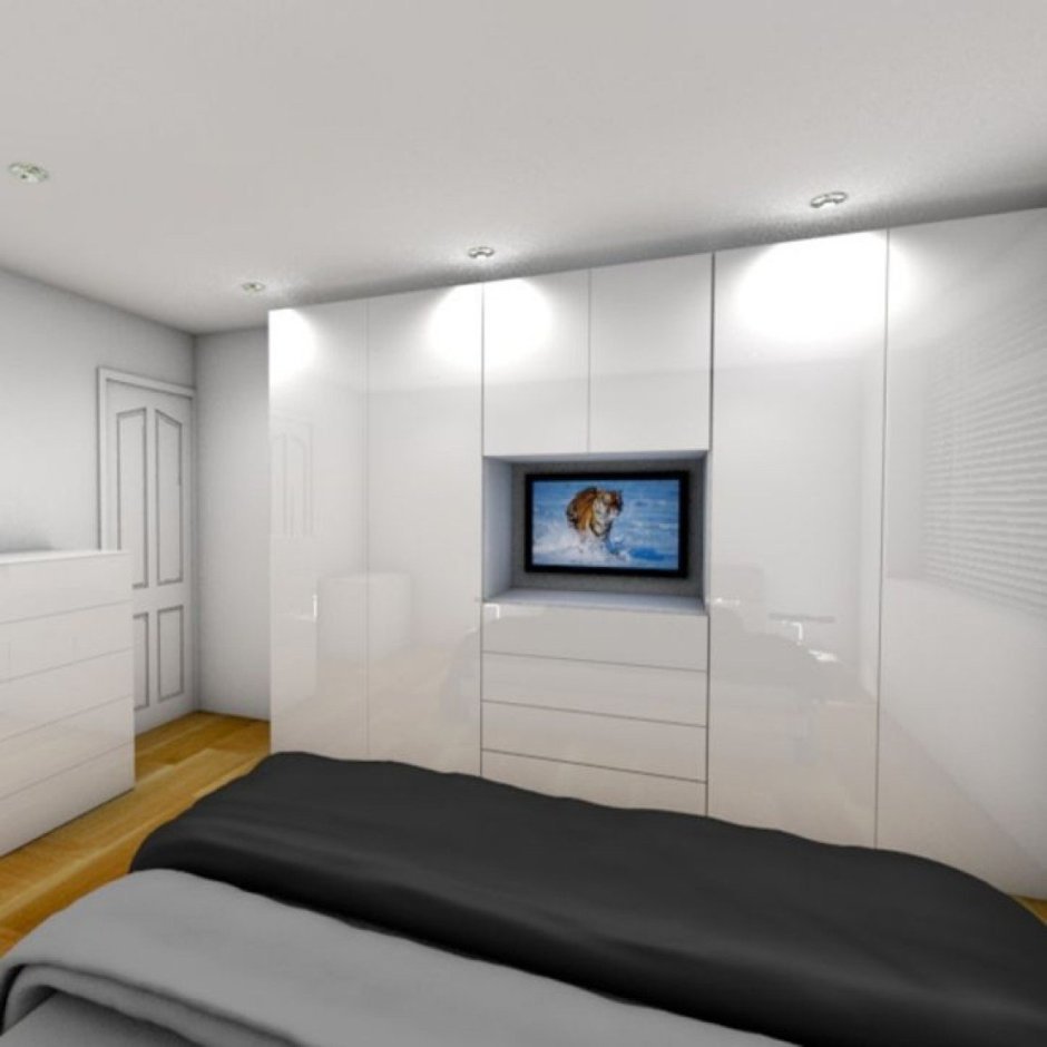 Встроенный телевизор в стеллаж