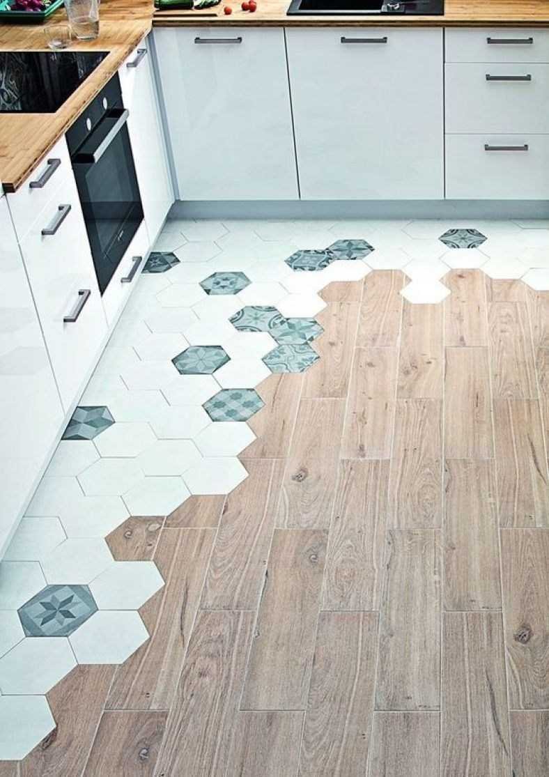 Сочетание плитки и ламината