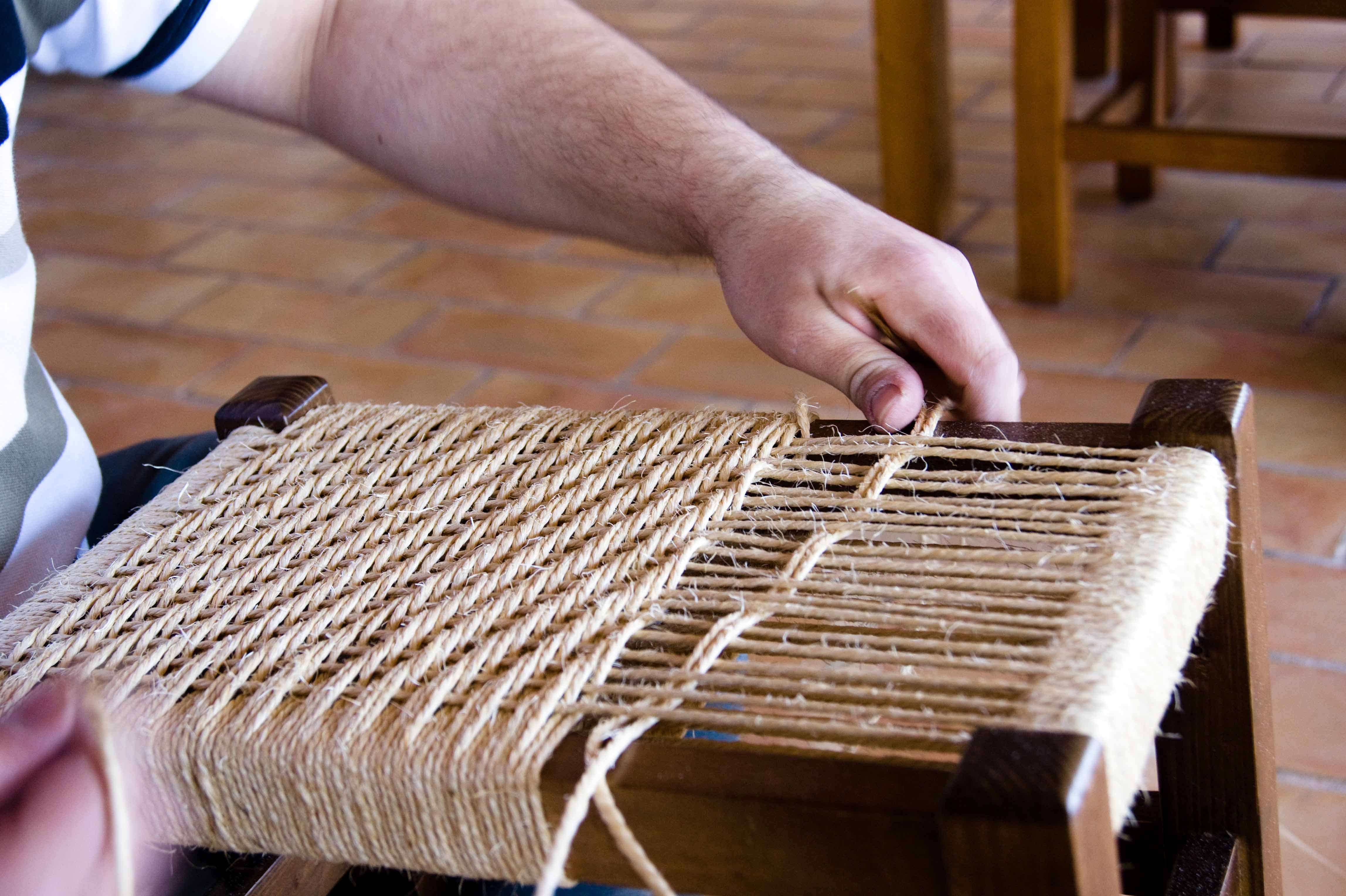 Плетение из джута мебели