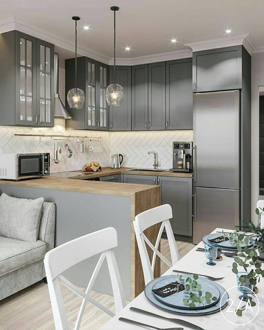 Кухня гостинная 17.8 кв метров