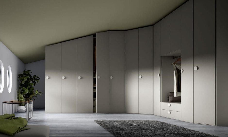 Гардеробная двери раздвижные с зеркалом