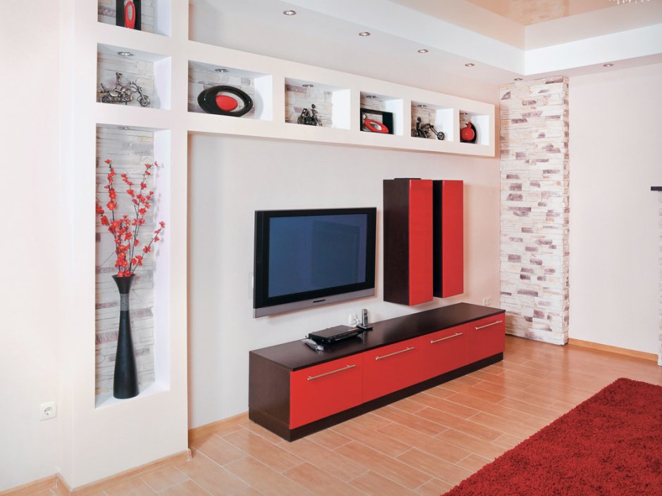 Встроенный шкаф в гостиной