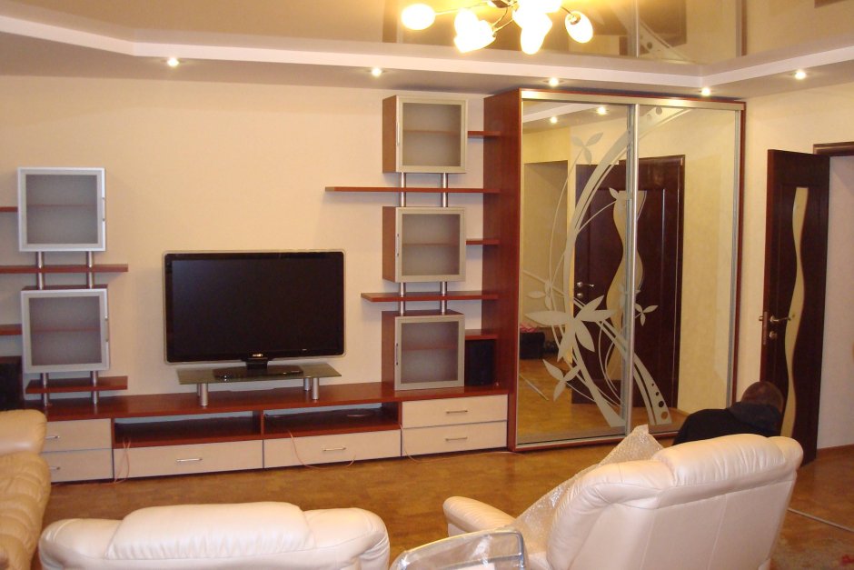 Зал в квартире со стенкой