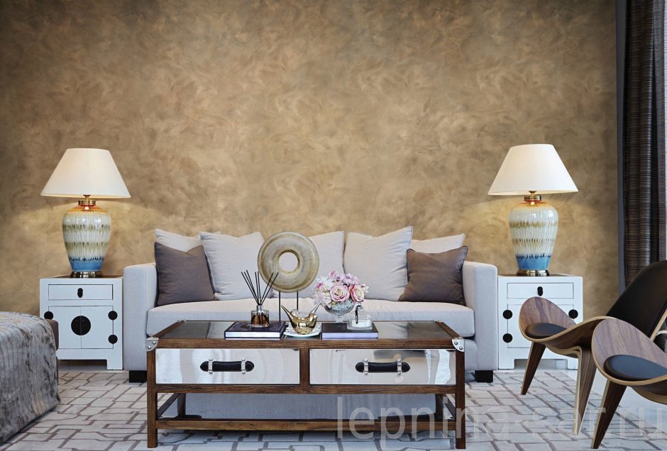 Штукатурка замша в интерьере