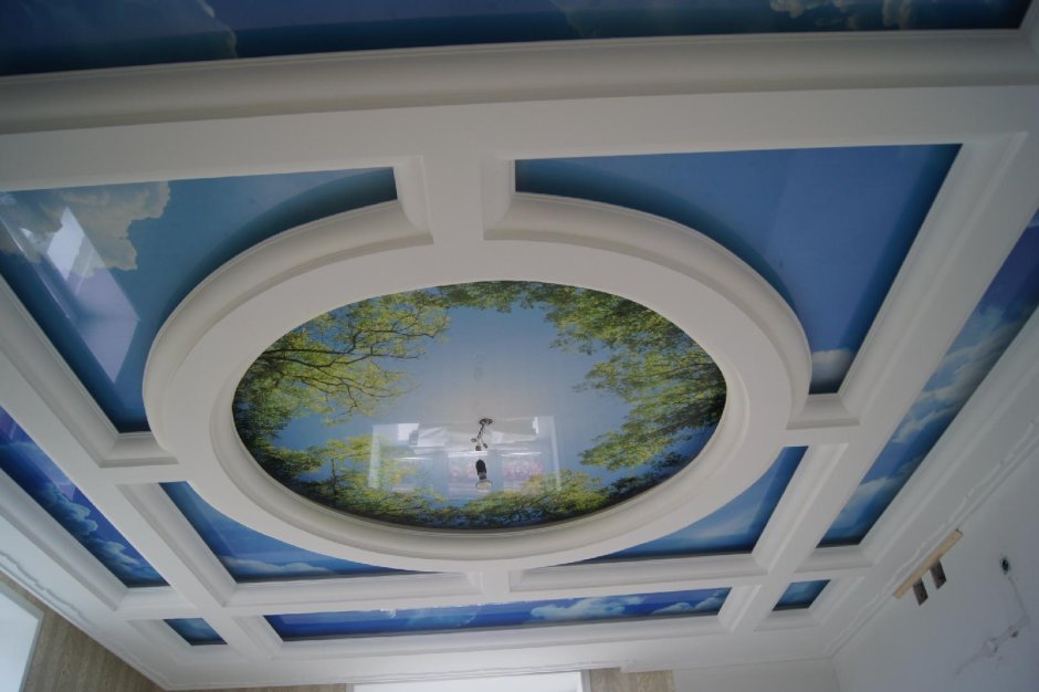 Потолок гипсовой неба