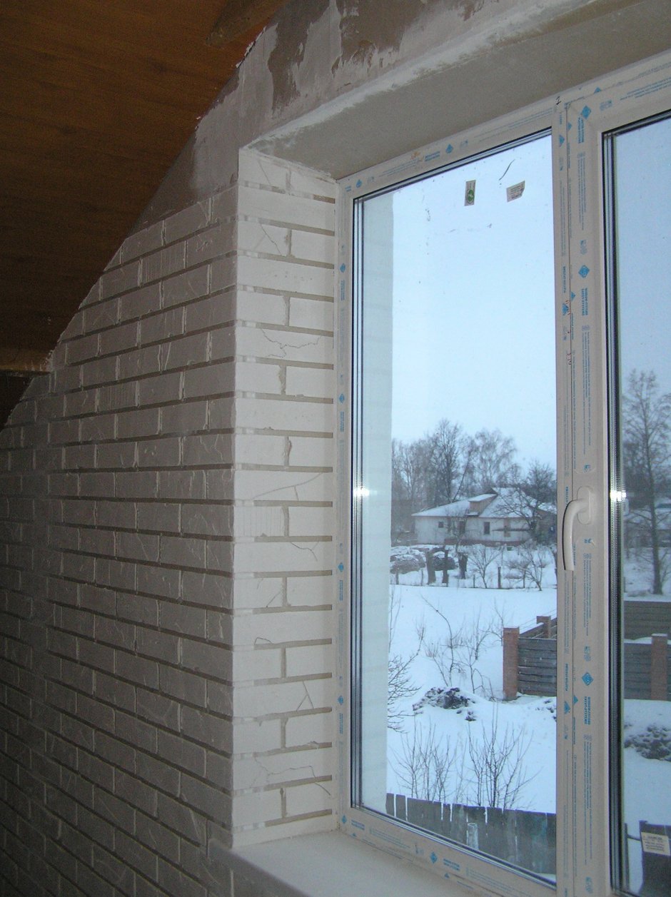 Откосы кирпичиками оконные