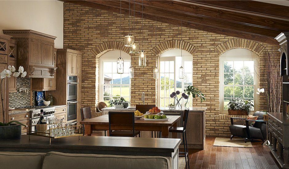 Кирпич в интерьере балкона