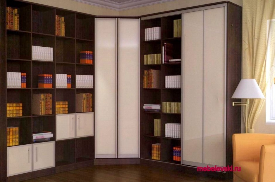 Шкаф купе с книжным шкафом