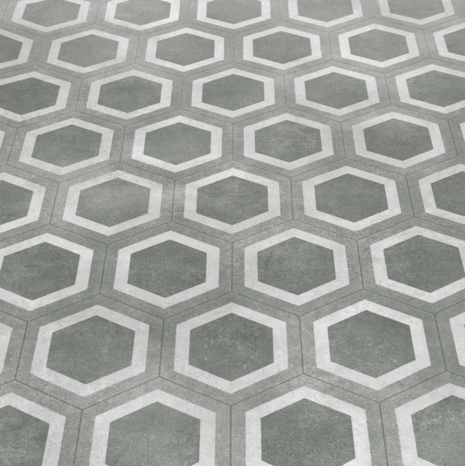 Линолеум соты серый