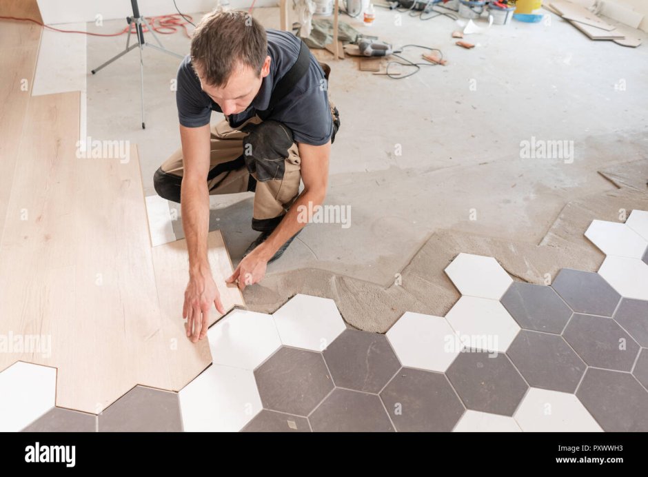 Линолеум шестигранная плитка