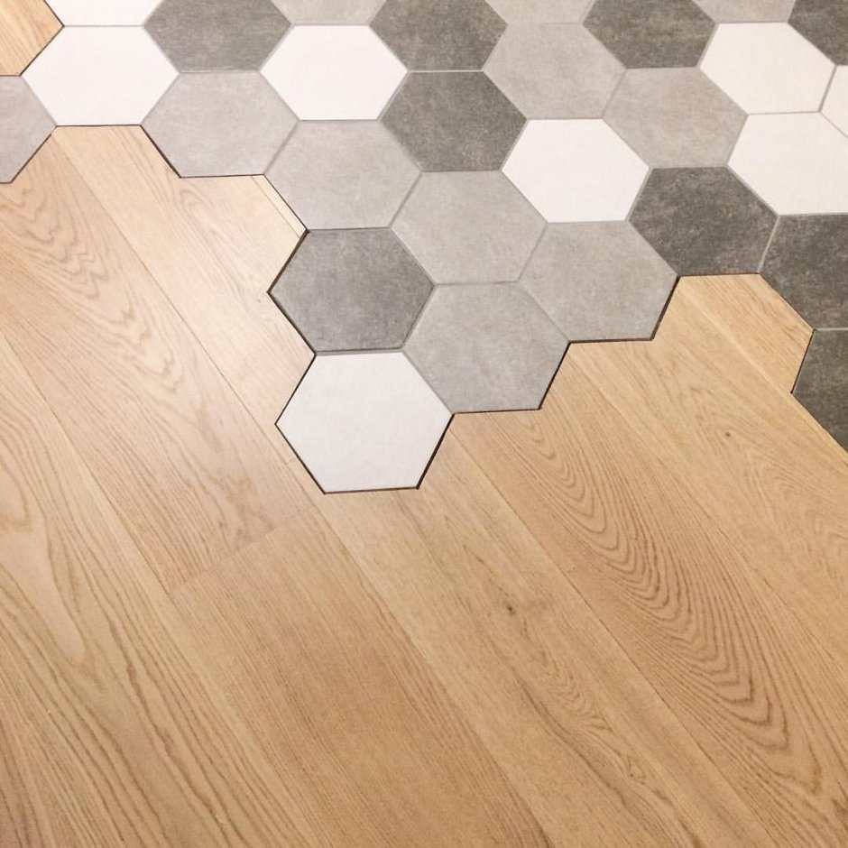 Шестигранная плитка с ламинатом