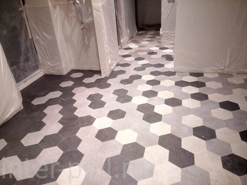 Плитка ПВХ для пола по диагонали