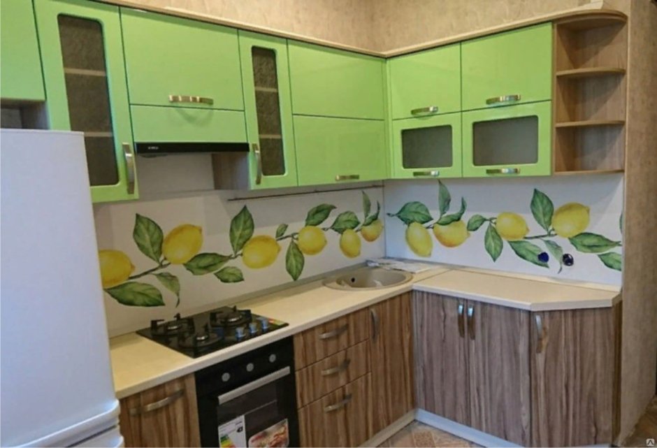 Фартук на угловой кухне