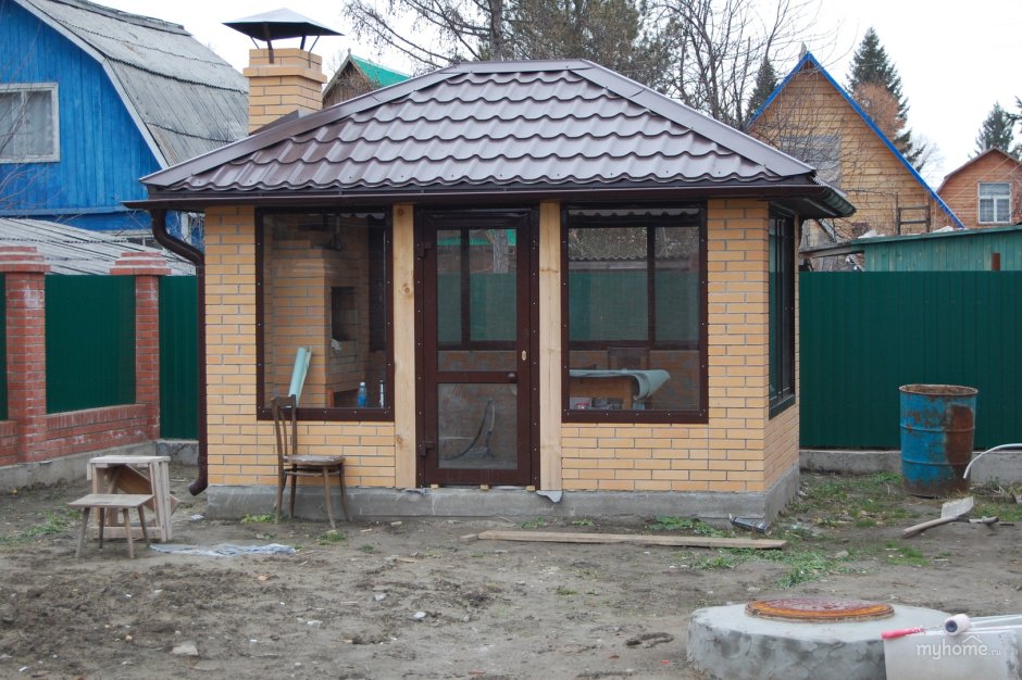 Беседки с мангалом 5на10м