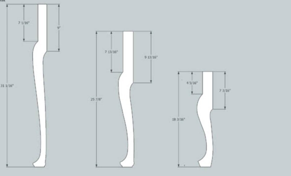 Ножки кабриоль чертеж шаблона