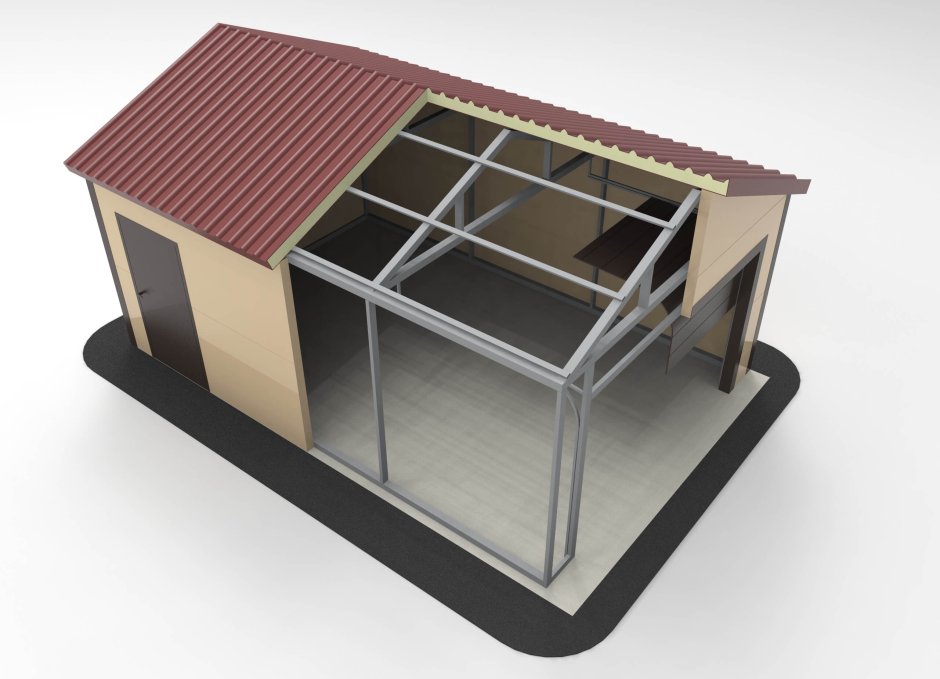Каркас гаража из сэндвич панелей