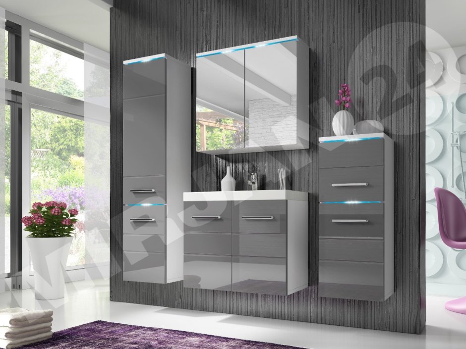 Прихожая серый глянец