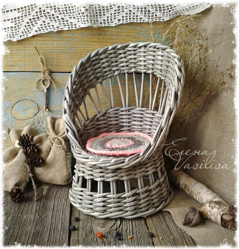 Плетеная мебель для кукол