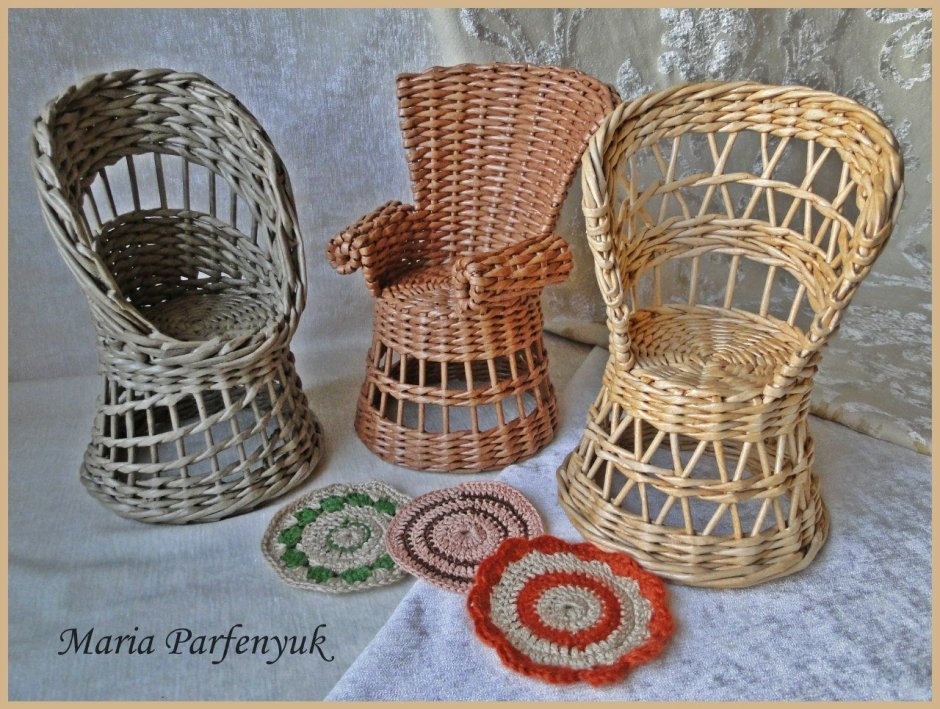 Мебель из газетных трубочек