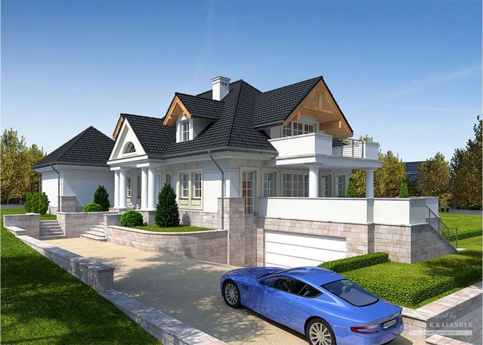 Двухэтажный дом с подземным гаражом