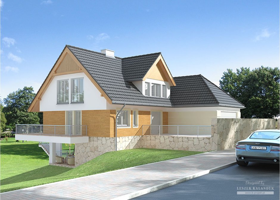 Одноэтажный дом с подземным гаражом