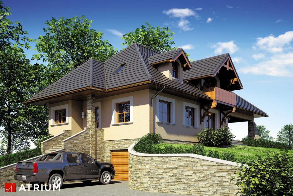 Дом с высоким цоколем