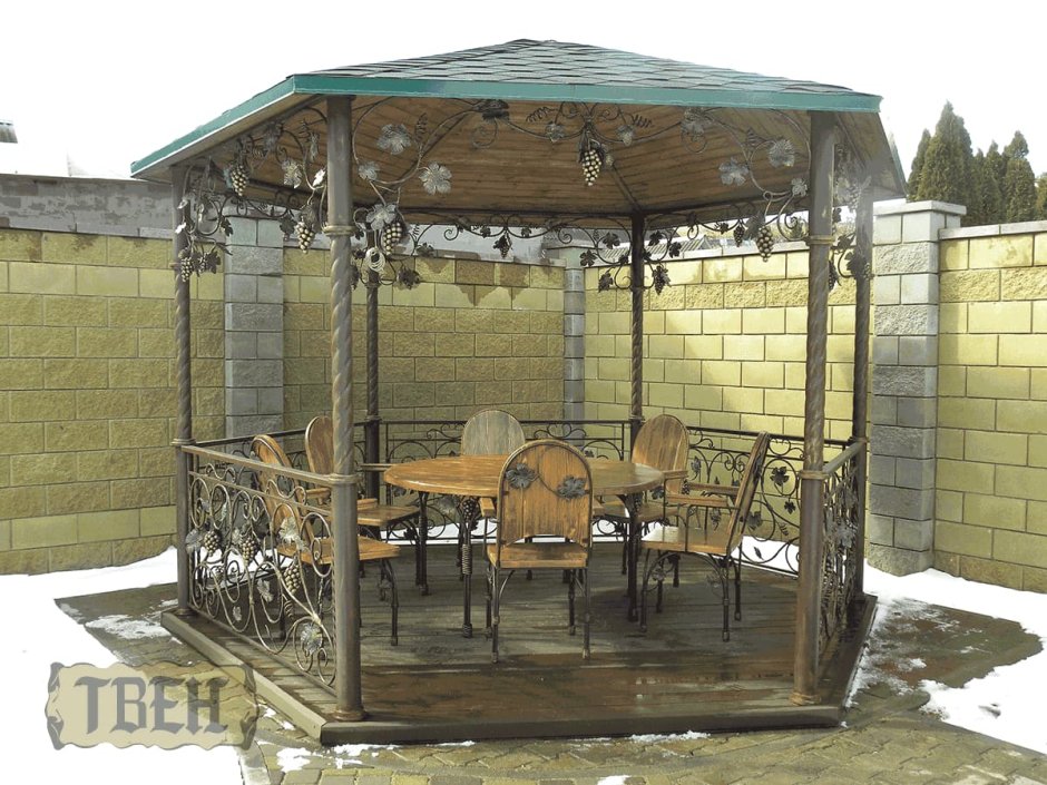 Беседка кованая шестигранная