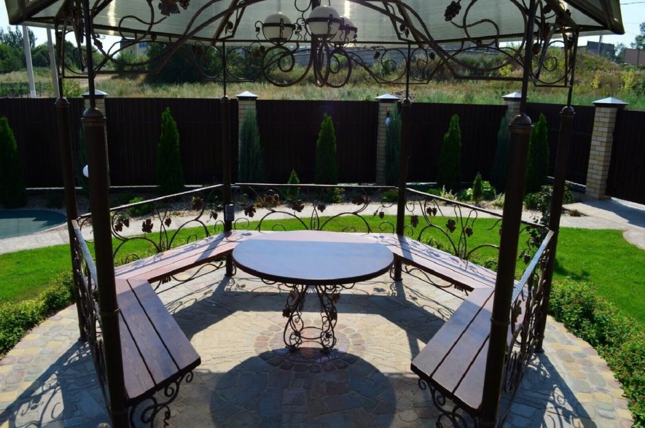 Кованые столики в беседку