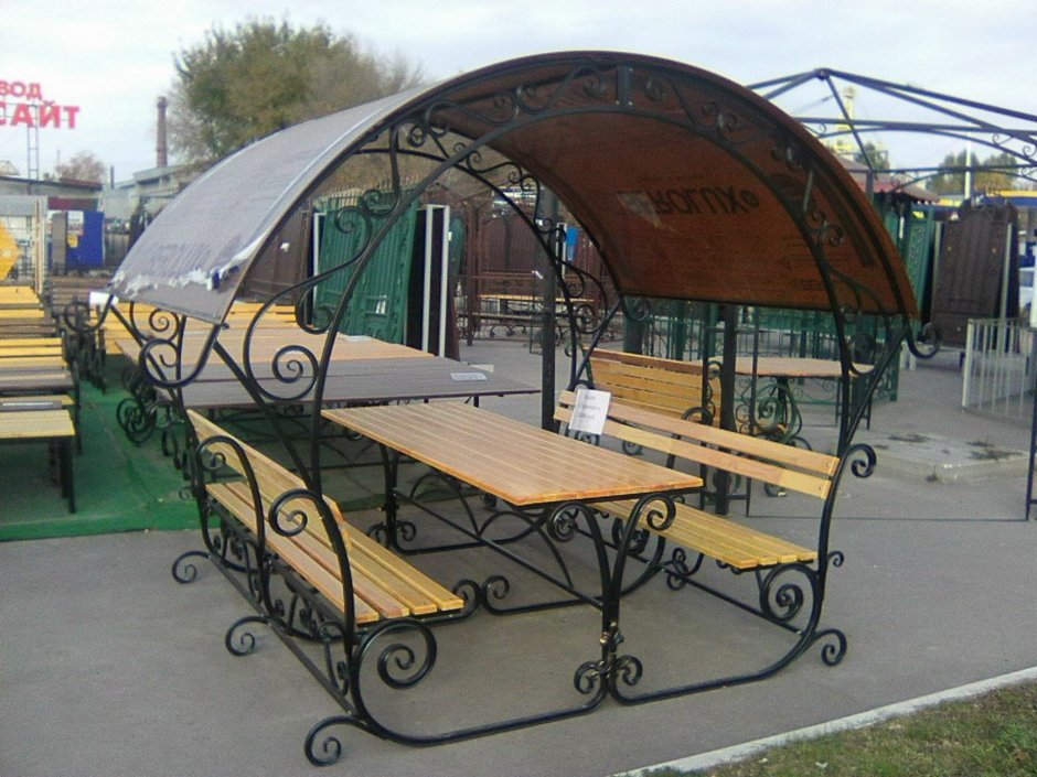 Беседка холодная ковка поликарбонат