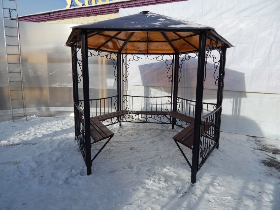 Беседка для дачи шестигранная из металла