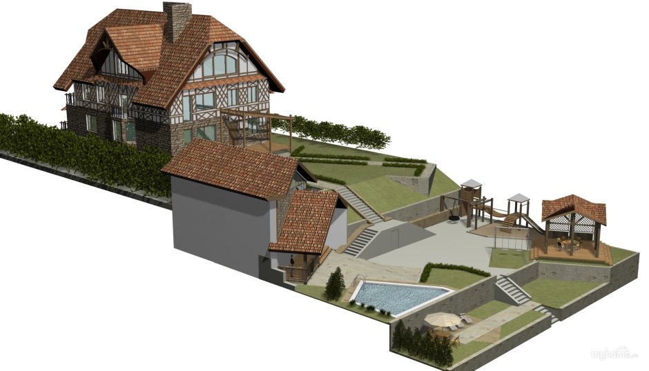 Планировка участка на склоне