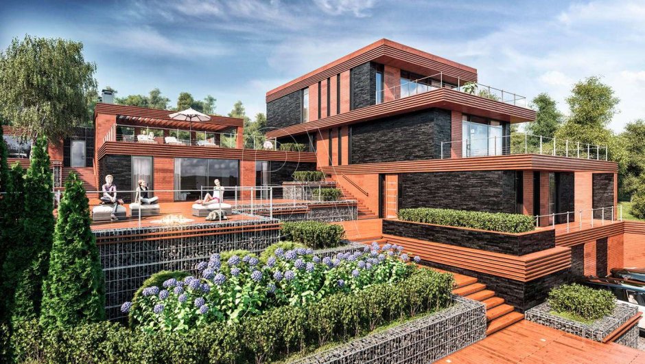 Дом на рельефе