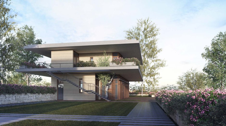 Консольный дом на склоне