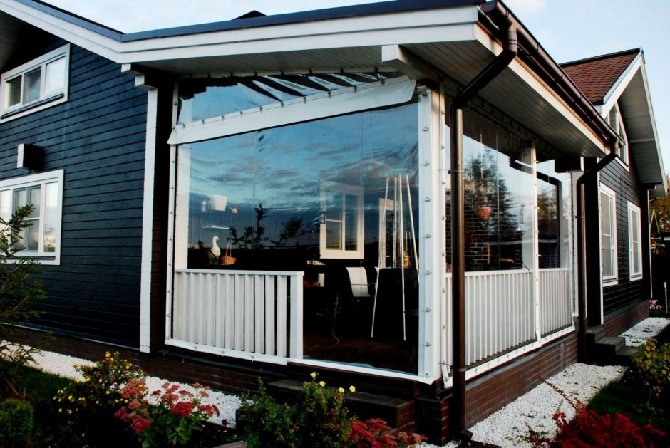 Прозрачные шторы для террасы