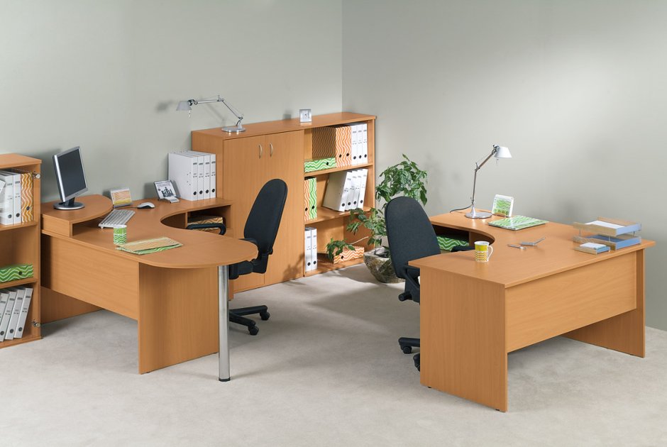 Уно 29s111 стол с тумбой правый (138*68*73) (груша арозо)